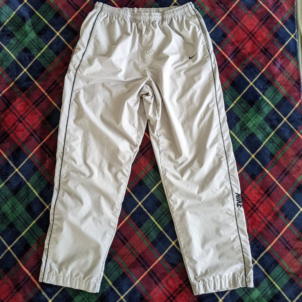 rare Y2K Stone Grey Nike Windbreaker Athletic Pants - L